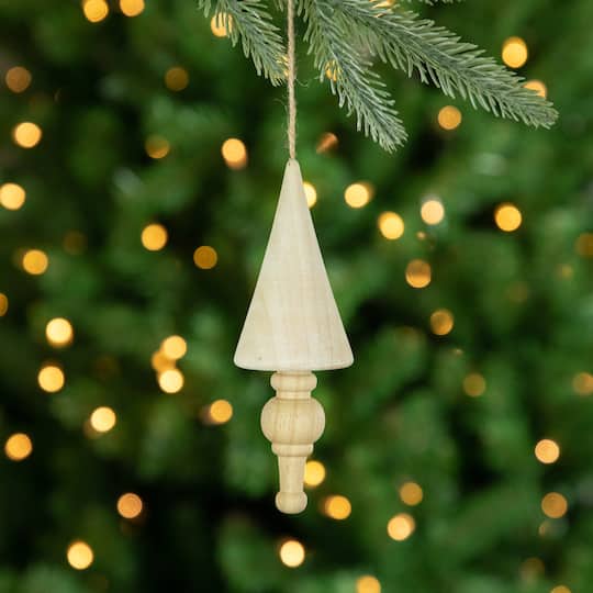 3ct. Natural Trees Wooden Christmas Ornaments